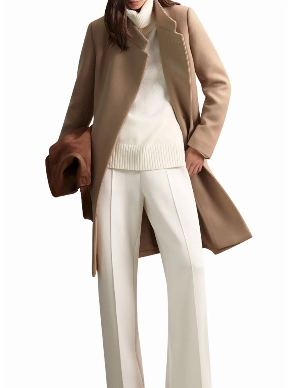 REISS Max Wool Blend Coat in Camel - Picture 2 of 5